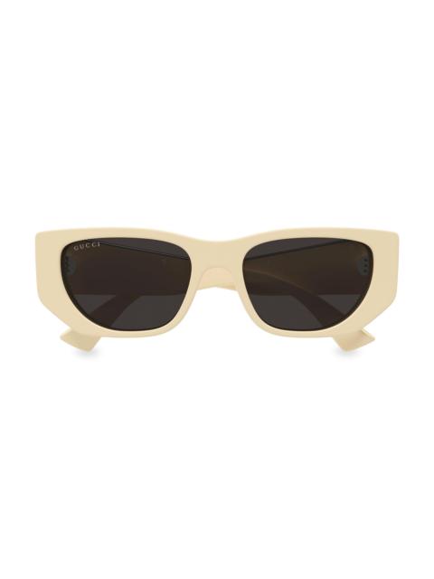 GUCCI Women's Subtle Web 53MM Geometric Sunglasses - Ivory