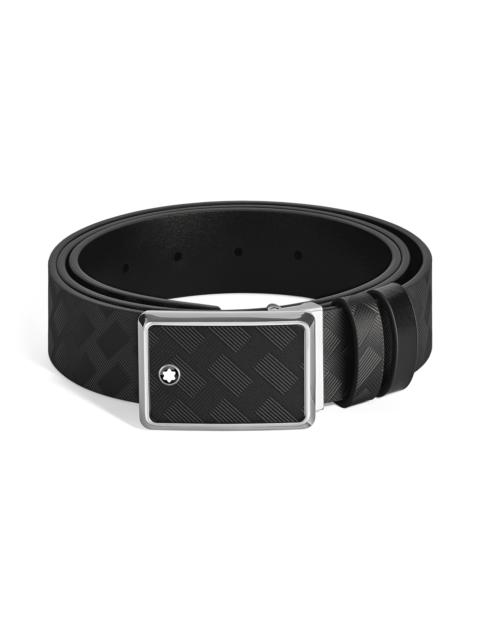 Montblanc MARQUETRY PLATE BUCKLE BLACK/BLACK 30MM REVERSIBLE LEATHER BELT