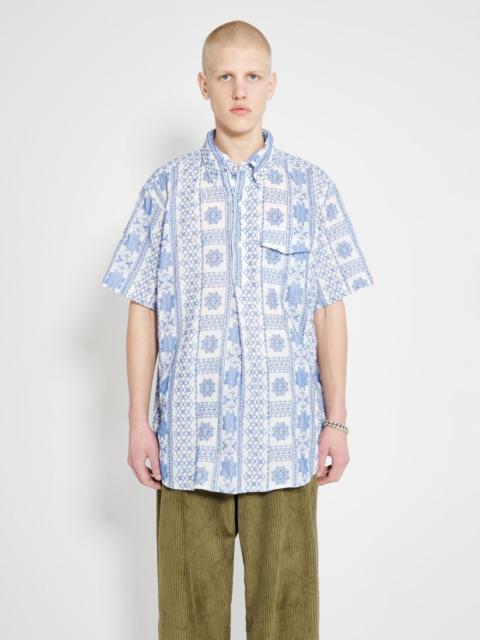 Engineered Garments ENGINEERED GARMENTS POPOVER BD SHIRT BLUE / WHITE CP EMBROIDERY