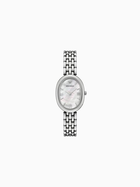 EMPORIO ARMANI TWO-HAND STAINLESS STEEL WATCH
