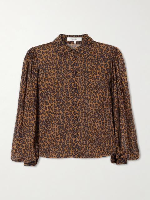 FRAME The Silk Prairie Leopard-print Silk-crepe De Chine Blouse