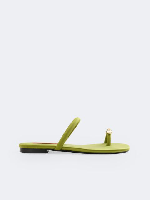 SIMONMILLER Pipe Sandal In Moss Green/Clear