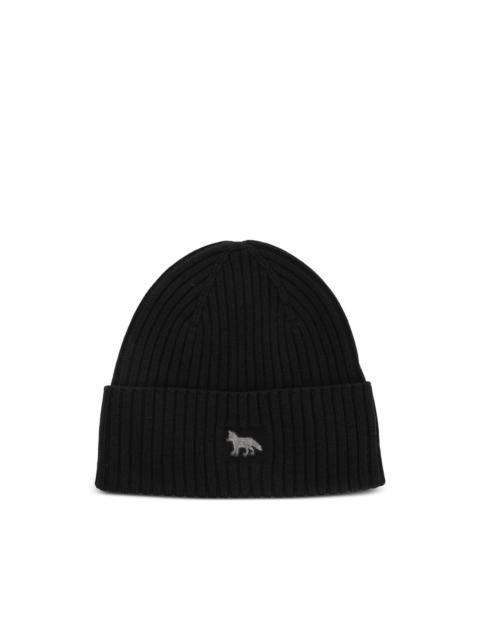 Maison Kitsuné Baby Fox ribbed beanie hat