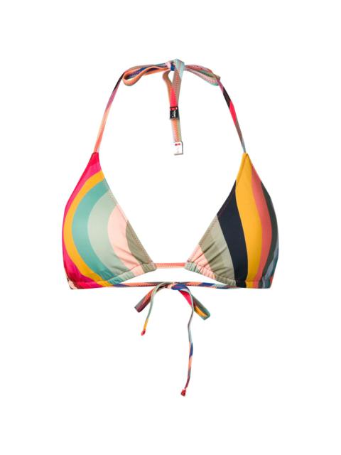 Swirl print triangle bikini top