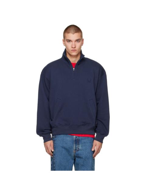 VETEMENTS Navy Quarter-Zip Sweatshirt