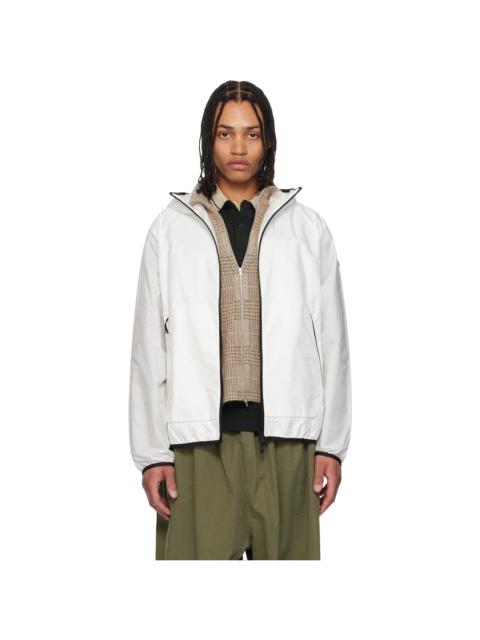 Moncler White Grainer Hooded Windbreaker Jacket
