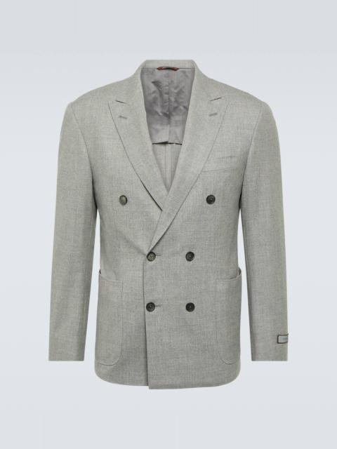 Canali Double-breasted cashmere-blend blazer