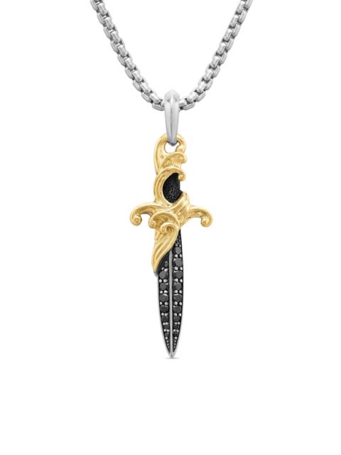 DAVID YURMAN Men's Waves Dagger Amulet in Sterling Silver - Black Diamond