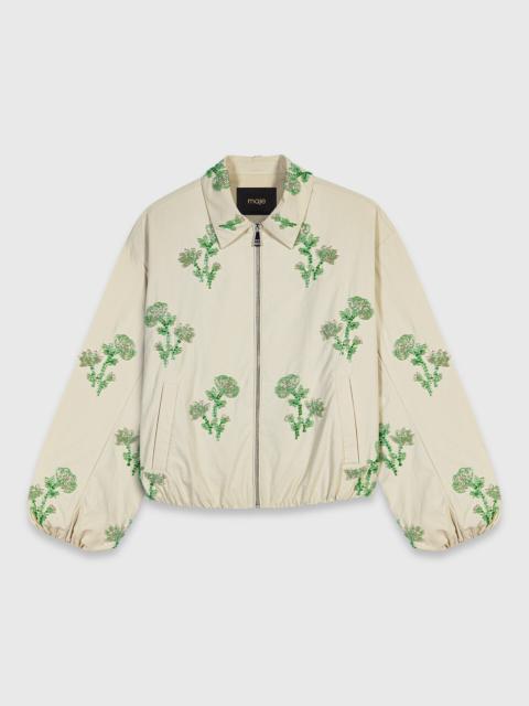 maje Embroidered technical bomber jacket