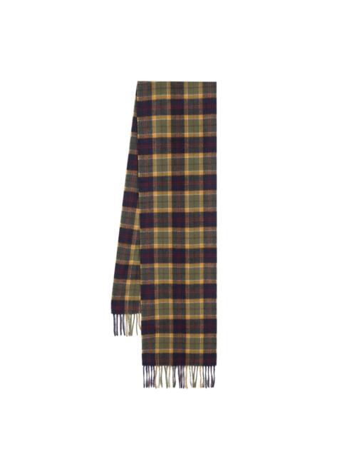 tartan-check wool scarf