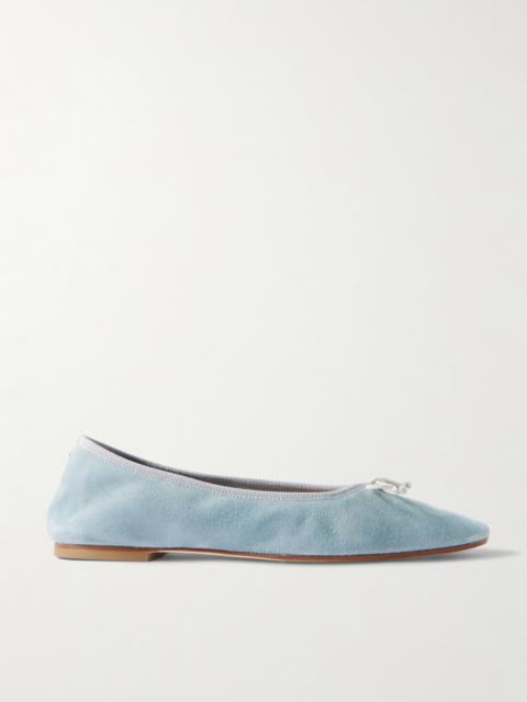 Aeyde Tiby Bow-detailed Suede Ballet Flats