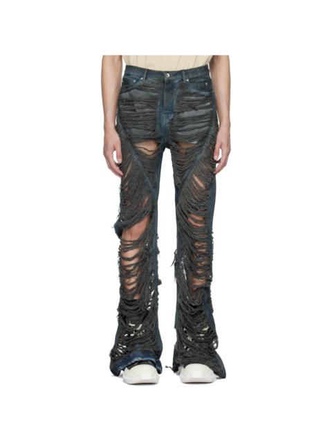 Rick Owens DRKSHDW Gray Bias Jeans