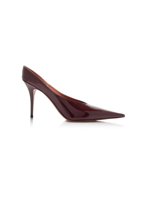 Amina Muaddi Anok Patent Leather Mules burgundy