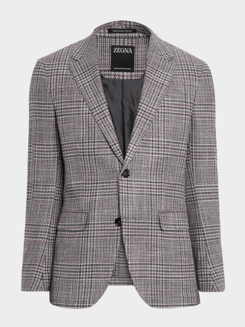 ZEGNA Men's Glen Plaid Winter Crossover Notch-Lapel Sport Coat
