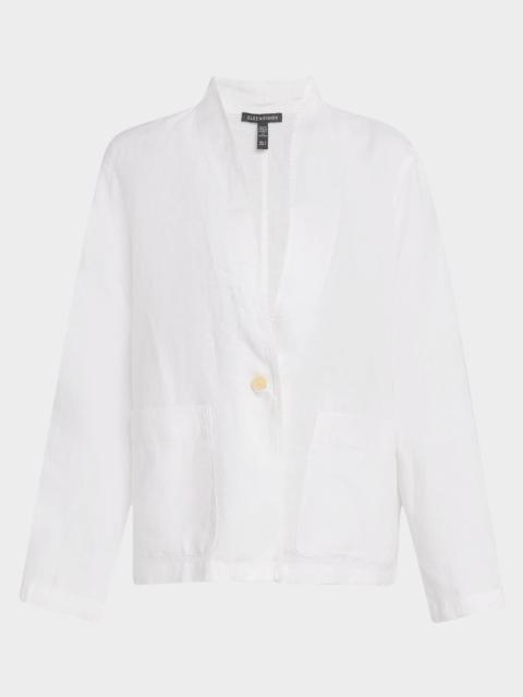 EILEEN FISHER Single-Button Organic Linen Jacket