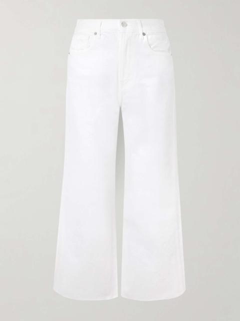 VERONICA BEARD Taylor cropped frayed high-rise wide-leg jeans