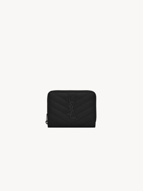 CASSANDRE MATELASSÉ COMPACT ZIP AROUND WALLET IN GRAIN DE POUDRE LEATHER