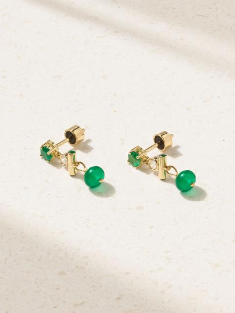 ILEANA MAKRI 18-karat gold multi-stone earrings Green