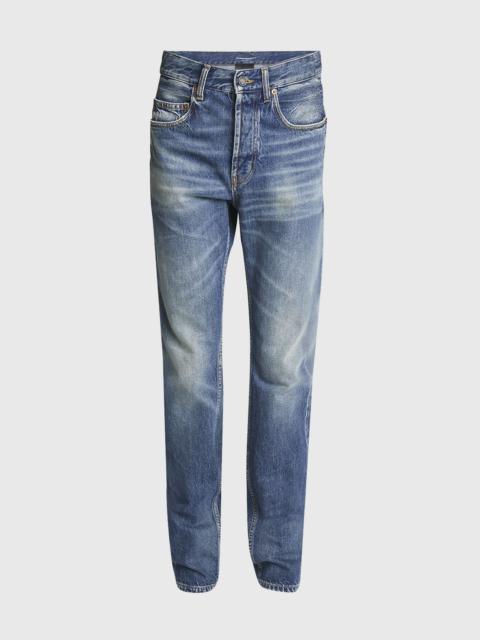 SAINT LAURENT Men's Slim-Fit Faded Jeans