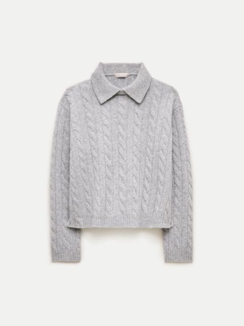 J.CREW Cable-knit sweater-polo in vintage wool