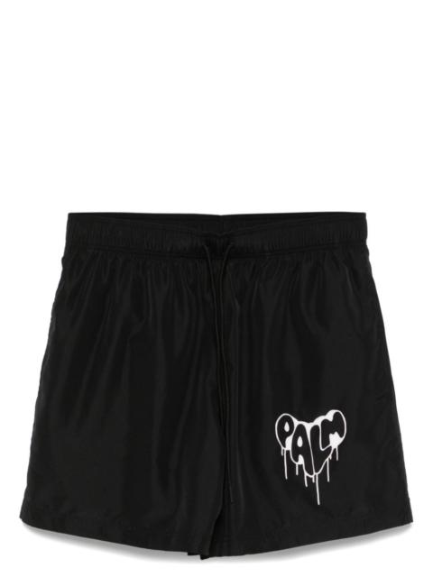Palm Angels dripping-logo swim shorts