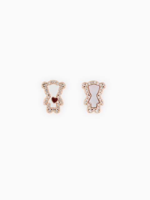 EMPORIO ARMANI ROSE GOLD-TONE BRASS STUD EARRINGS