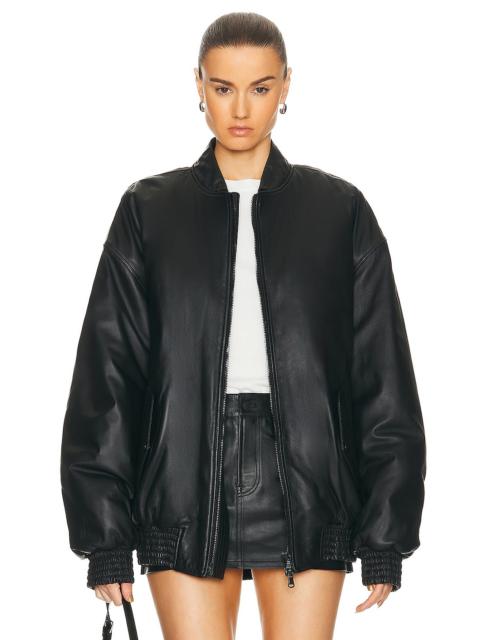 【OPEN YY】PAPER LIKE CROP BOMBER, BLACK OPEN YY Black Paper Like Crop Bomber Jacket | REVERSIBLE