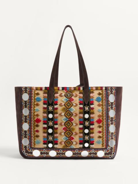 VALENTINO GARAVANI NELLCÔTE LARGE EMBROIDERED SHOPPING BAG