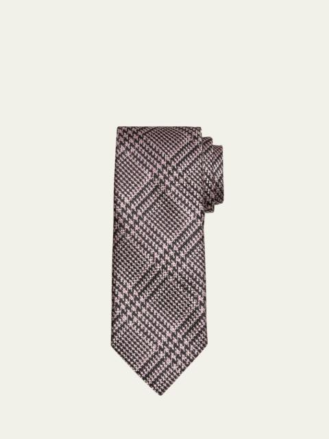 Men's Mulberry Silk Houndstooth Check Tie