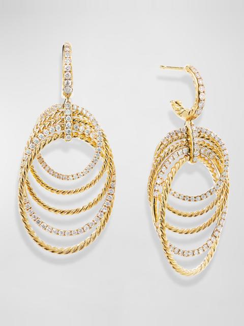 DAVID YURMAN Origami 18k Drop Earrings w/ Diamonds