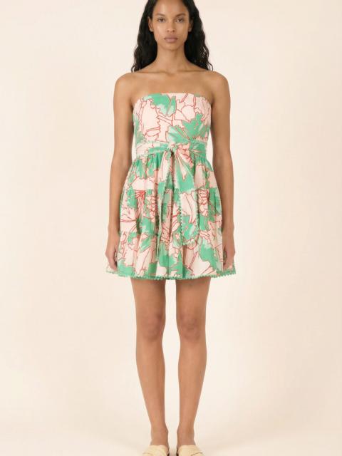 Poupette St Barth Bandeau Dress Christine - Green Petal