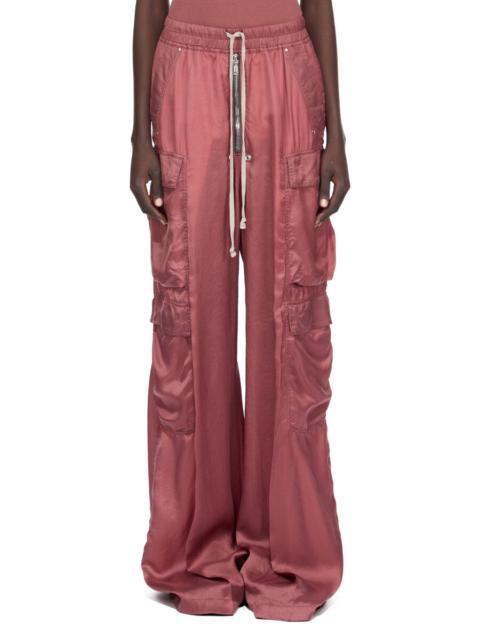 Rick Owens Satin-twill wide-leg cargo pants Antique rose