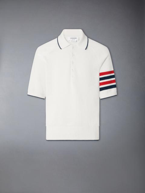 Thom Browne LINEN COTTON 4-BAR RELAXED FIT POLO