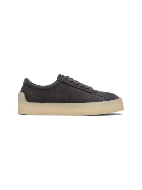 HUGO Gray Rubber Outsole Suede Sneakers