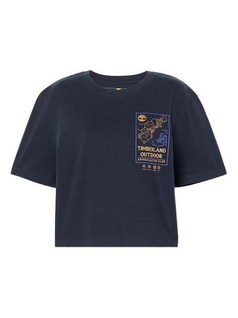 Timberland (WMNS) Timberland Cropped T-Shirt 'Navy' A6HRD-433