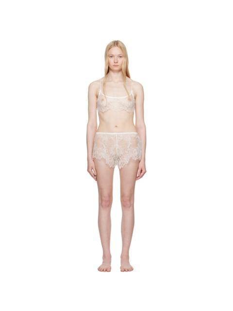 SKIMS White Ultra Fine Lace Bralette & Short Set