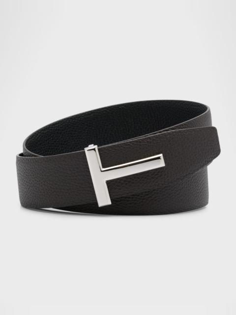 TOM FORD Men's Signature T Reversible Leather Belt