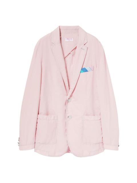 notched-lapel cotton-silk blazer