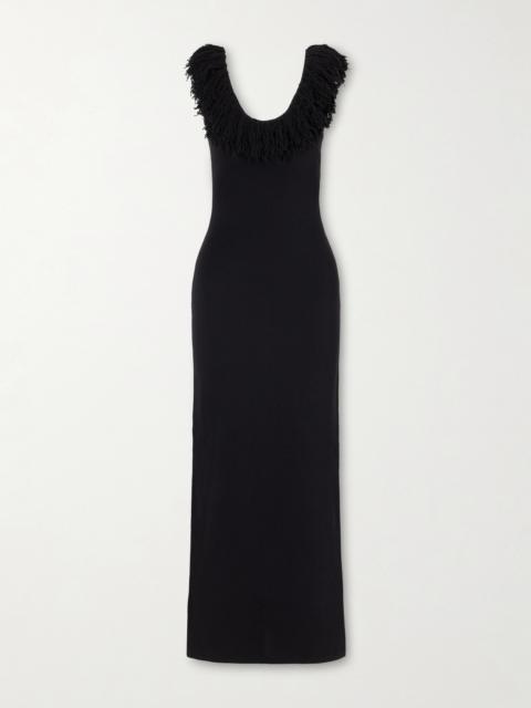 SIR. Marcelline Fringed Stretch-knit Maxi Dress