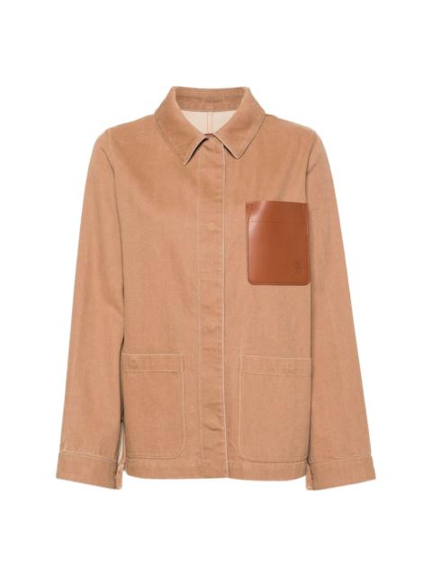 Yves Salomon leather-pocket denim jacket