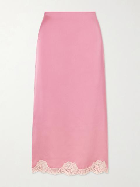 Valentino Lace-trimmed Cady Midi Skirt