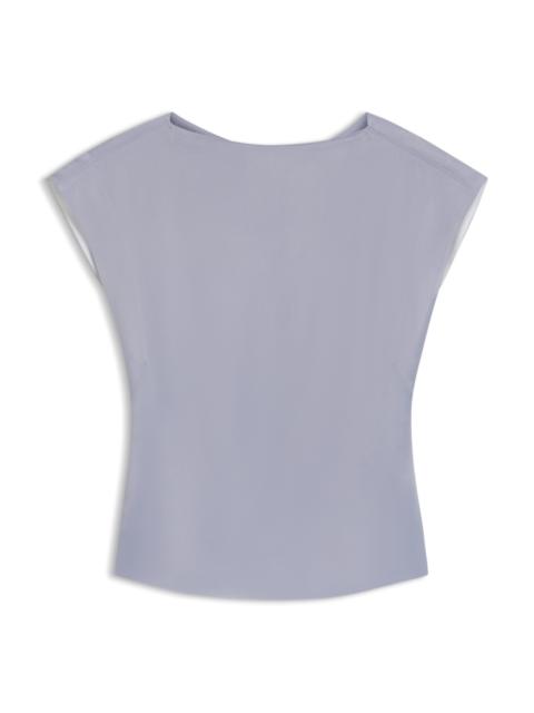 BOSS SLIM-FIT SATIN BLOUSE WITH DRAPED NECKLINE