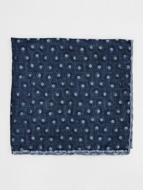 Brunello Cucinelli Men's Geometric Circle Silk Pocket Square