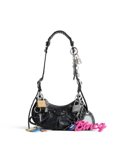 Women's Le Cagole Xs Shoulder Bag Used Effect With Charms  in Black