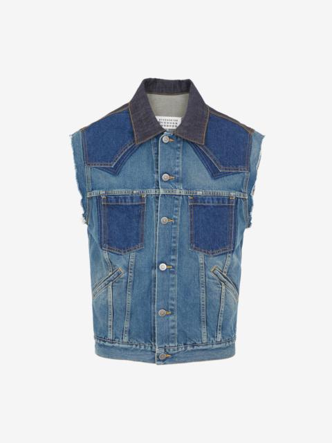Maison Margiela Denim slip technique' sleeveless jacket