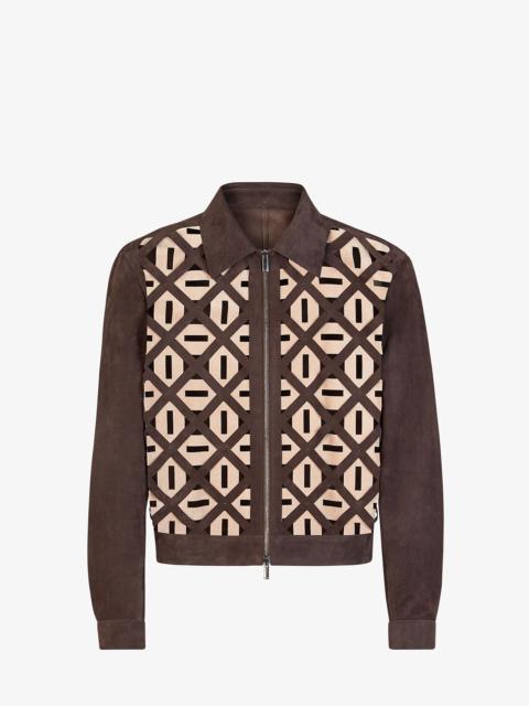 FENDI Brown suede blouson