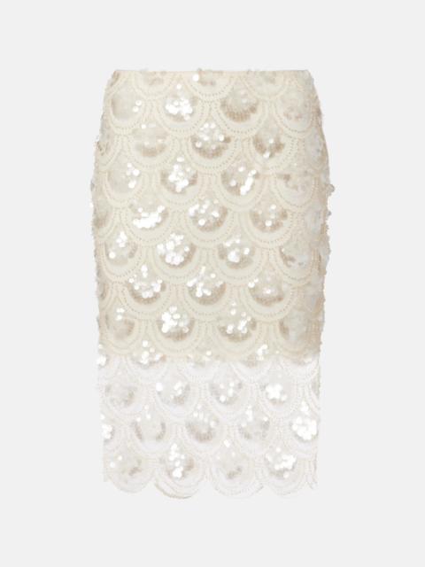 ROTATE Embellished pencil skirt