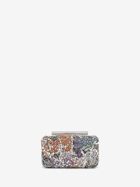 Alexander McQueen Smashed Floral Embroidery T-Bar Box Clutch