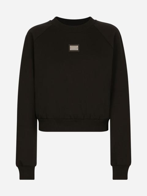 Technical jersey sweatshirt with Dolce&Gabbana tag