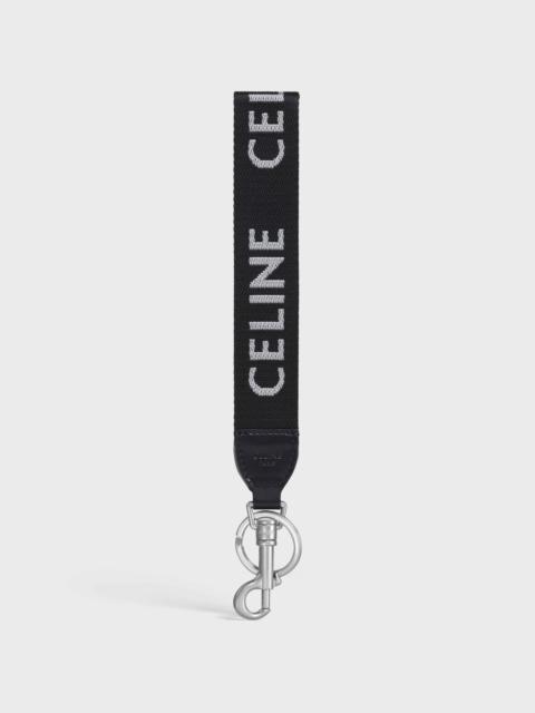 CELINE Celine Strap Keyring in Textile with Celine Print